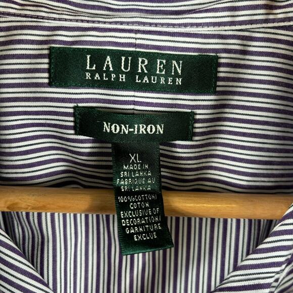 Lauren Ralph Lauren Men Size XL Non Iron Office Button Up Striped Long Sleeves - Picture 4 of 10